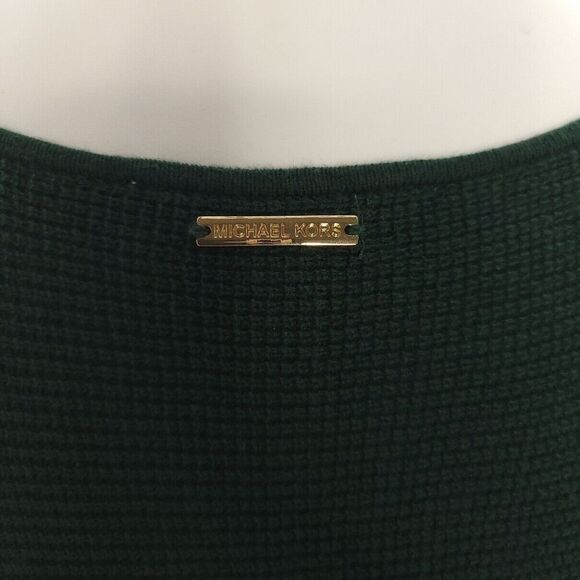 Michael Kors Solid Dark Emerald Green Long Sleeve Knit Shirt Size Large - Picture 6 of 9